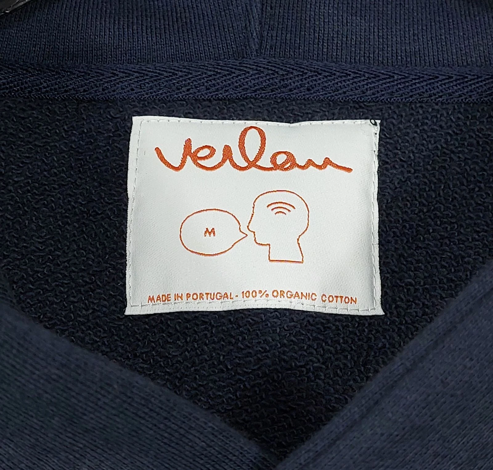 Sudadera con capucha de algodón liso Verlan - azul marino M – photo 3